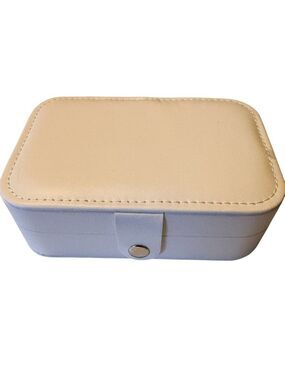 Travel Jewelry Box Organizer, White/Beige, NWT